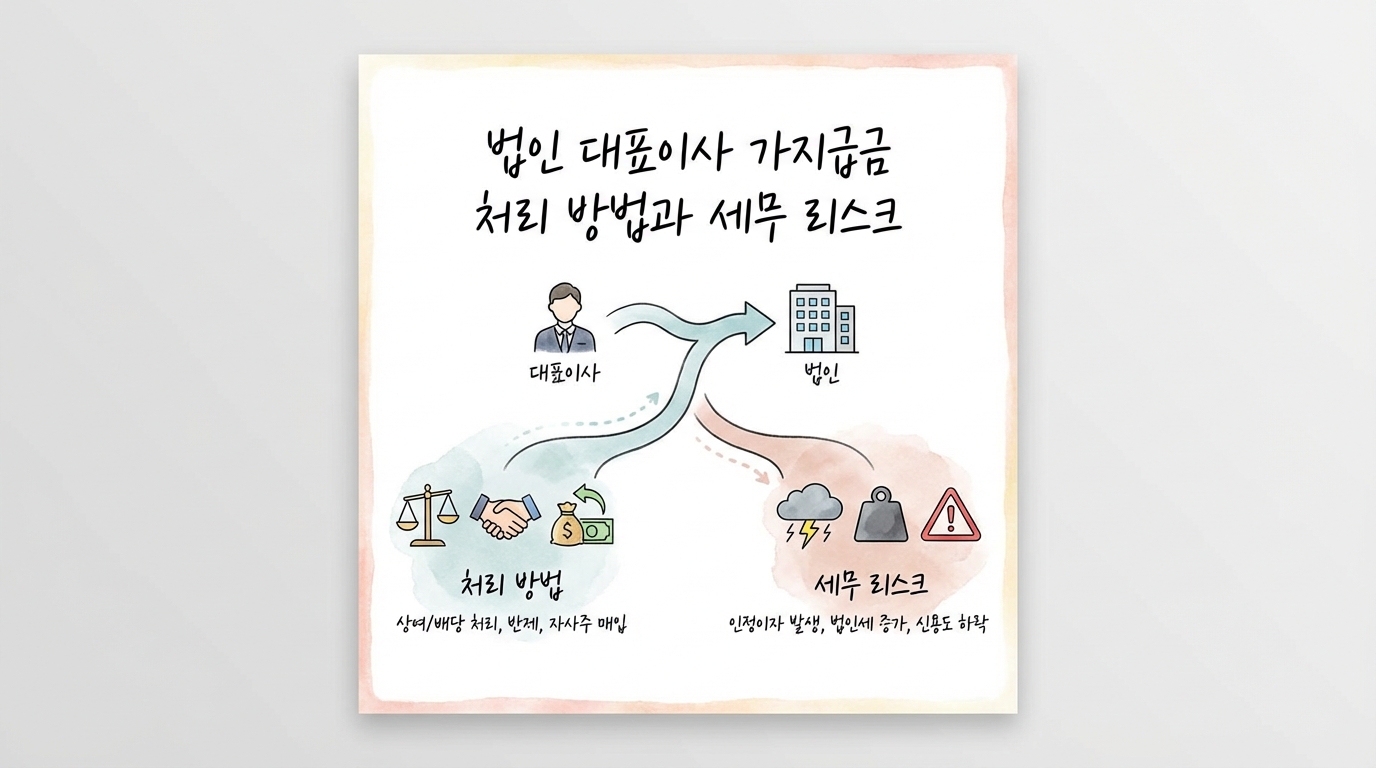 법인 대표이사 가지급금 처리 방법과 세무 리스크 해결 방안