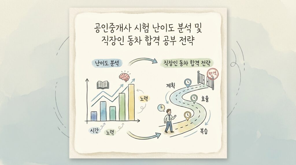 공인중개사 시험 난이도 분석 및 직장인 동차 합격 공부 전략