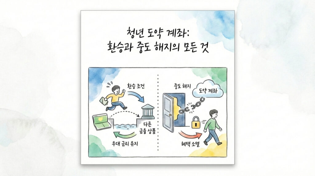 청년 도약 계좌 환승 조건 및 중도 해지 시 불이익 분석 2 청년 도약 계좌 환승 조건 및 중도 해지