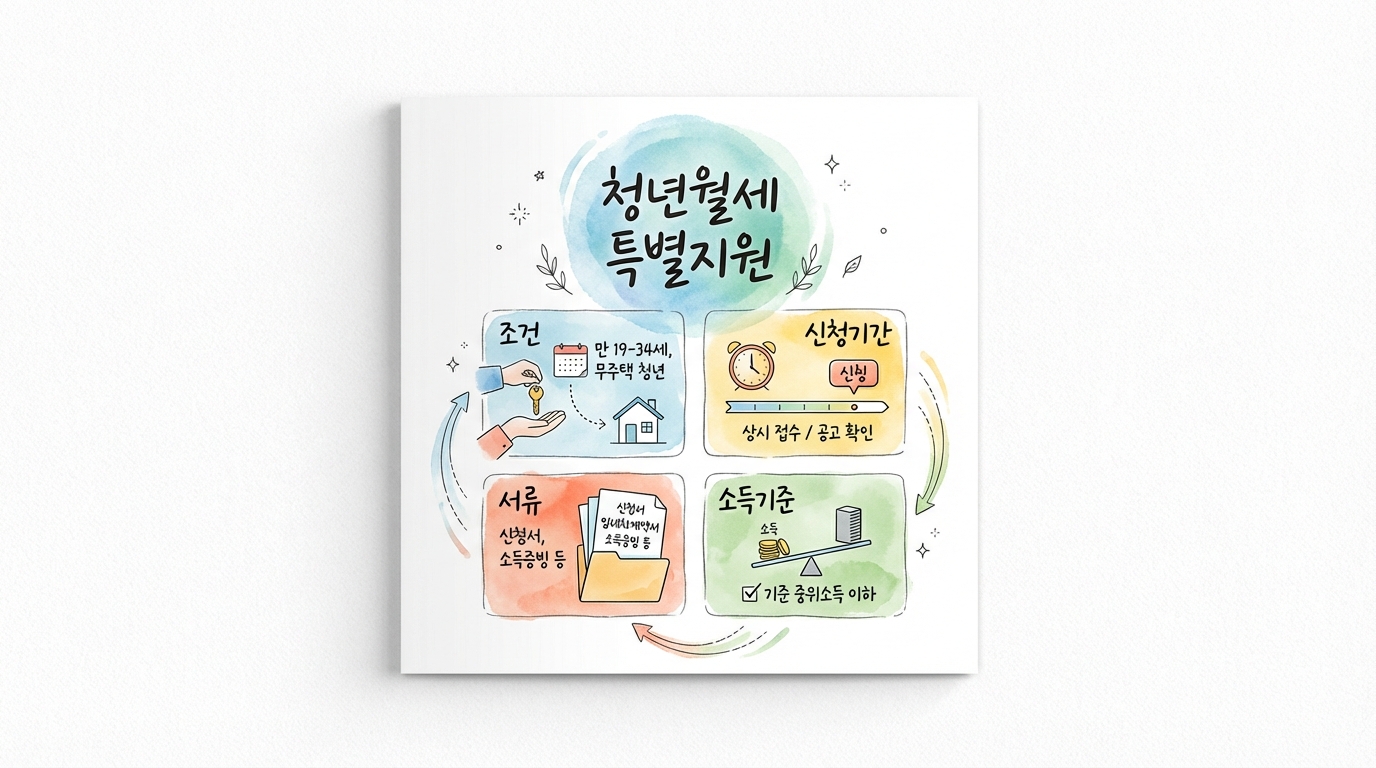 청년월세 특별지원 조건 신청기간 소득기준 서류